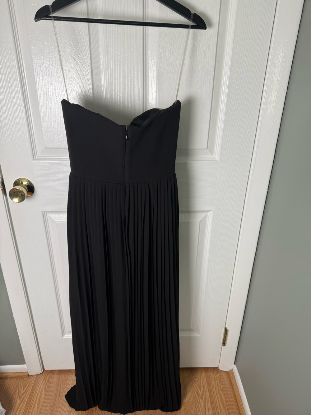 House of CB Marcella Black Georgette Pleated Maxi Dress M - Picture 6 of 10